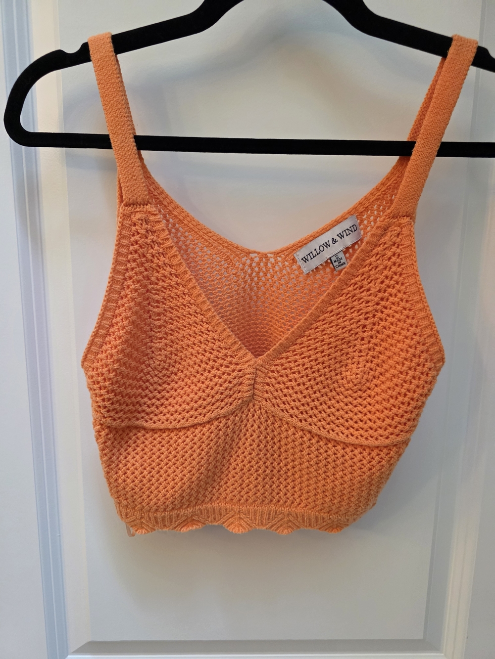 Willow & Wind Boho Crochet Bralette with Scalloped Bottom